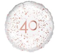 Amscan 9914149 - Ballon rond en aluminium doré rose pour anniversaire 40 ans - 45,7 cm