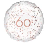 Amscan 9914151 - Ballon rond en aluminium doré rose pour anniversaire 60 ans - 45,7 cm