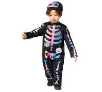 amscan 9914788 - Déguisement squelette ombré pour enfants - Costume d'Halloween pour garçons et filles (3-4 ans)