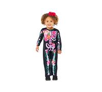 amscan 9914793 - Déguisement squelette floral pour enfants - Costume d'Halloween pour filles et enfants - 18-24 mois