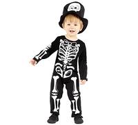 amscan 9914821 Déguisement de petit squelette pour enfant - Costume d'Halloween pour filles et enfants - Cosplay (18-24 mois)