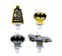 Amscan 9915096 -Bougies Pour Gâteau D'anniversaire Batman Party - Paquet de 4, Noir, Taille unique