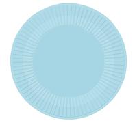 amscan 9915400-218-66 Lot de 8 Assiettes en Papier écologique Bleu Ciel Transparent