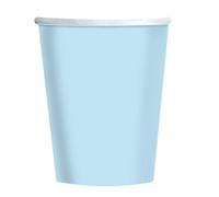 amscan 9915403-218-66 Lot de 8 gobelets en Papier recyclables Bleu Ciel Transparent