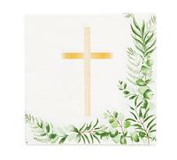 Amscan 9915622 Lot de 20 serviettes de table Motif croix botanique