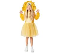 amscan 9916869 - Robe à capuche pour fille - Pour la journée mondiale du livre - Lion - Âge : 4-6 ans