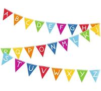 amscan- Schule Guirlande de fanions, 9917045, Multicolore, 4mx16cm