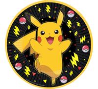 amscan 9917104-66 Assiettes en carton Pokémon pour l'anniversaire des enfants, 8 pièces