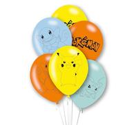 Amscan 9917112 - Lot de 6 ballons en latex sous licence officielle Pokémon pour fête d'anniversaire d'enfant 28 cm