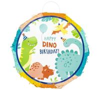 Amscan 9917724 - Jeu de fête extensible Pinata Happy Dinosaur Kids - 32cm x 8cm, Vert