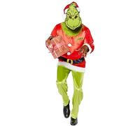 amscan 9918320 Costume de Noël classique pour homme sous licence officielle The Grinch, vert, XL