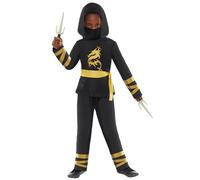 Amscan 9918386 - Déguisement de guerrier Ninja doré pour garçon - Âge : 8-10 ans