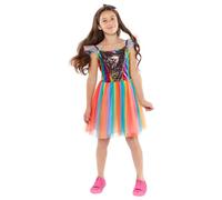 Amscan 9918397 - Robe De Fée Arc-en-ciel Pour Filles Avec Bandeau, Déguisement Pour Enfants, âge: 4-6 Ans