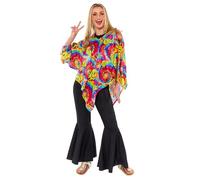 Amscan 9918540 - Unisex Tie Dye Poncho Adults Festival Fancy Dress Costume - One Size