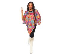 Amscan 9918665 - Unisex 1960's Hippy Poncho Adults Festival Fancy Dress Costume - One Size