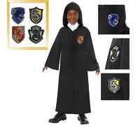 Amscan 9918716 - Unisex Officially Licensed Harry Potter Hogwarts Robe with 4x Velcro Crest Badges Kids Fancy Dress Costume Age: 10-14yrs