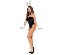Amscan 9918966 - Women's Tuxedo Bunny Bodysuit with Collar Cuffs & Headband Adults Fancy Dress Costume Size: 10-12