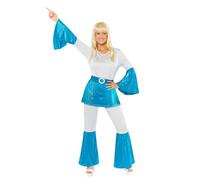 Amscan 9919009 - Women's 1970's Pop Disco Dancer Adults Fancy Dress Costume Size: 8-10