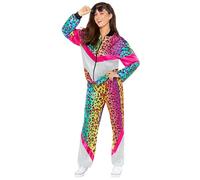 Amscan 9919053 - Unisex 1980's Neon Animal Print Shell Suit Adults Fancy Dress Costume Size: Small