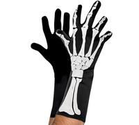 amscan Accessoire Costume Gants Squelette 3D Taille Unique, Noir, Unisexe