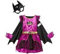 amscan amscan-9906298 Déguisement de Batgirl Classique Warner Bros pour Fille Violet 6-8 Ans, 9906298