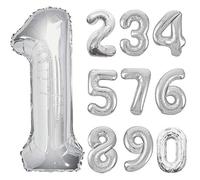 amscan Anagram 2798901 Ballon en Aluminium en Forme de Chiffre 9 Argenté 81,3 cm