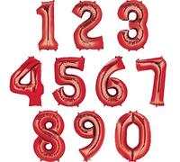 amscan Anagram 2828601 Ballon en Aluminium en Forme de Chiffre 5 Rouge 81 cm