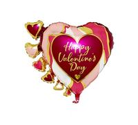 amscan Anagram 4364201 Ballon en aluminium abstrait en marbre pour la Saint-Valentin 61 cm