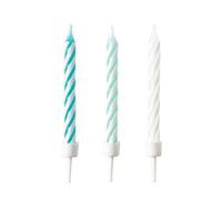 Amscan Aqua Glamor 9904365 Lot de 10 bougies d'anniversaire, pour gâteau, pour anniversaire d'enfant, 7,5 cm