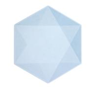 amscan- Assiette hexagonale Vert Décor, bleu, 26,1 x 22,6 cm, Vaisselle de fête en matières premières Rapidement renouvelables, pour Les Anniversaires, Les barbecues, Les jubilés, etc.
