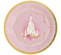 amscan- Assiette Princesse d'un jour 23 cm, 9906311-66, Rose