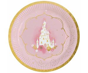 amscan- Assiette Princesse d'un jour 23 cm, 9906311-66, Rose