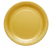 amscan-Assiettes en Carton doré, 9915400-214-66, Gold