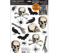 Amscan - Autocollants "Window Boneyard" pack de 15 - Vinyle SG24958 (taille unique) (Noir/Gris)