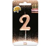 Amscan - Avec bandes - Bougie d'anniversaire "2" SG35482 (Taille unique) (Or)