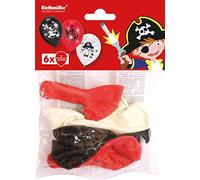 Amscan ballons Pirates 22,8 cm blanc/noir/rouge 6 pièces Rood