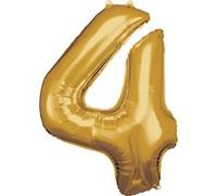 Amscan ballon d'aluminium 66 x 88 cm or numéro 4 Goud
