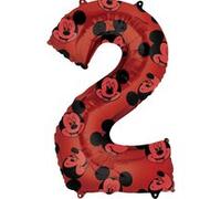Amscan Ballon aluminium chiffre Mickey 66 cm - Rouge