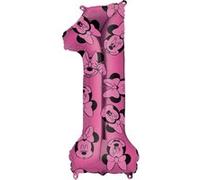 Amscan ballon d'aluminium Minnie Mouse 1 an junior 27 x 66 cm rose Roze