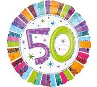 Amscan ballon en aluminium 50 ans multicolore 15 cm or G