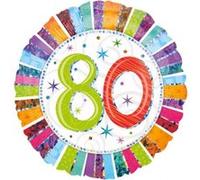 Amscan ballon en aluminium 80 ans multicolore 15 cm vert G