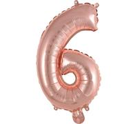 amscan ballon en aluminium numéro 6 35 cm rose