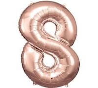 Amscan ballon en aluminium numéro 8 junior 53 x 83 cm or rose Goud G