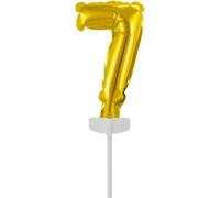 amscan ballon en feuille numéro '7' 18,5 x 9 cm or