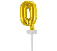 amscan ballon en plastique nombre '0' 18,5 x 9 cm or