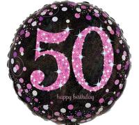Amscan Ballon en plastique - Pink Celebration 50 : gonflé à l'hélium Ballon en plastique : gonflé à l'hélium