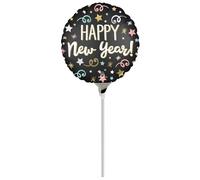 Amscan Ballon Foil 9" Confetti Satiné New Year A15 Vrac 23 cm