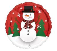 Amscan Ballon Foil Standard Bonhomme de Neige Souriant S40 Sachet 43 cm