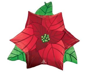 Amscan Ballon Foil SuperShape Satiné Poinsettia P30 Sachet 66 cm x 60 cm