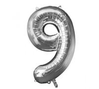 Amscan Ballon Mylar Argent Chiffre 9 - Taille Unique